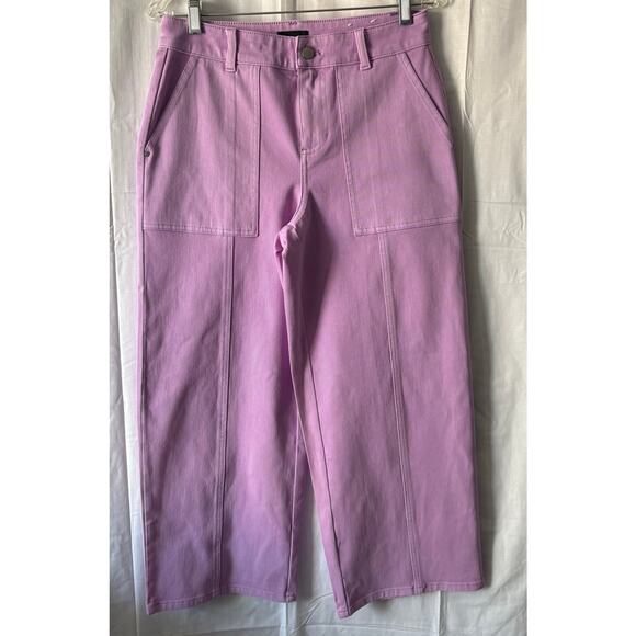 Talbots Wide Leg Crop Jeans Purple Denim Size 4 Stretch - Picture 1 of 7